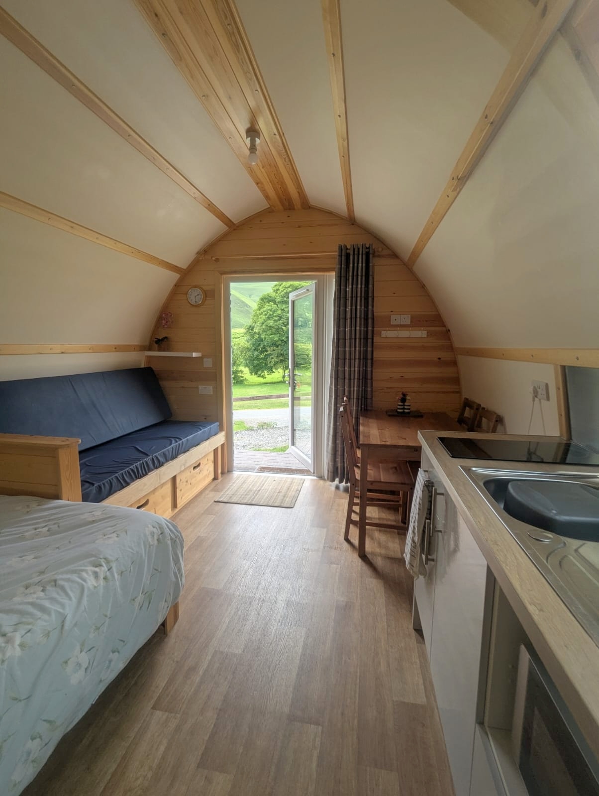 Lake District glamping cabin dining