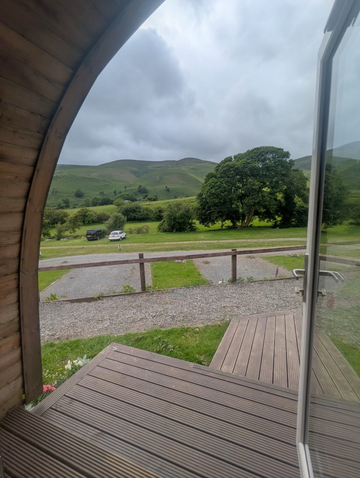 Lake District glamping cabin view