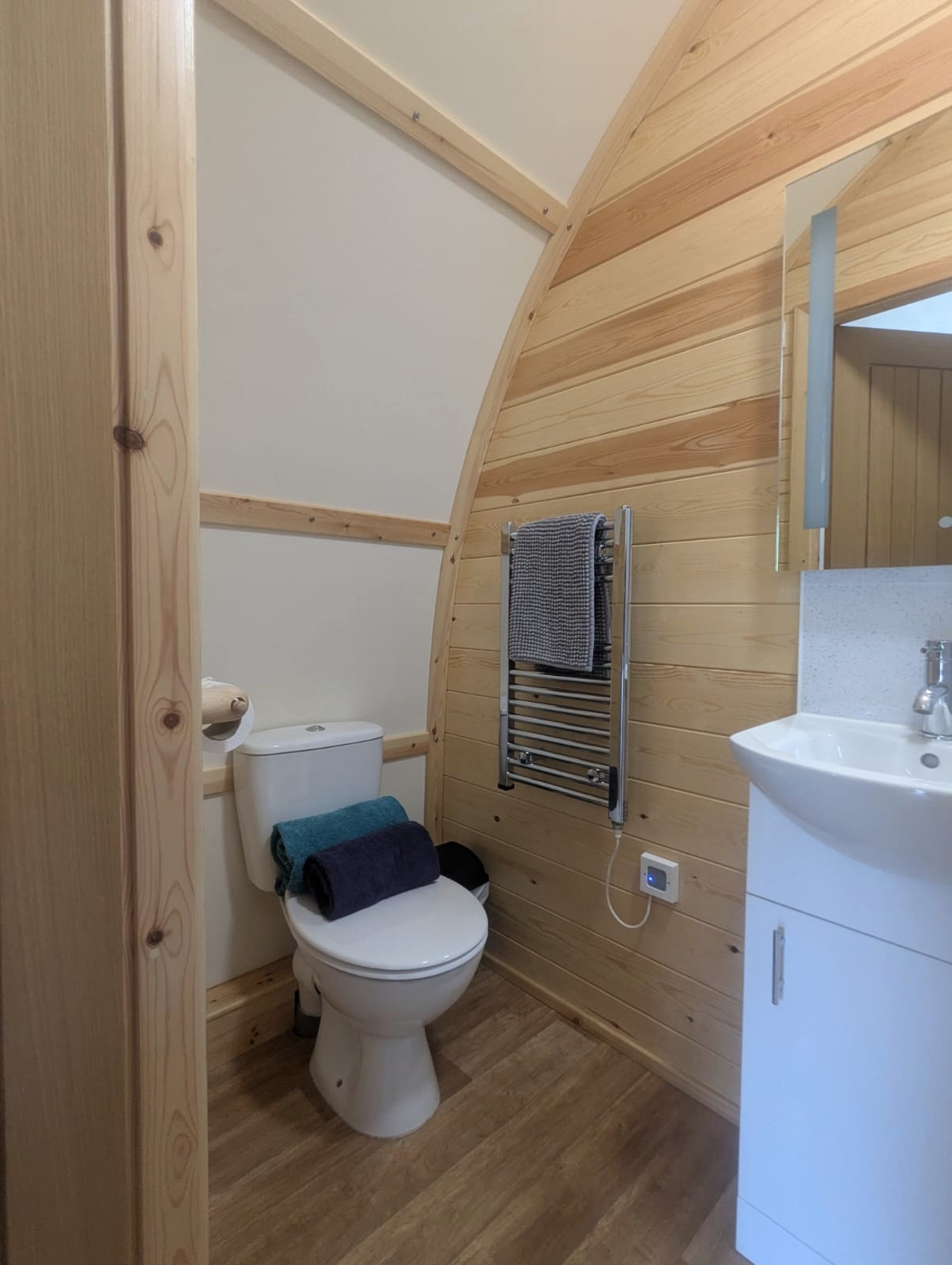Lake District glamping cabin shower