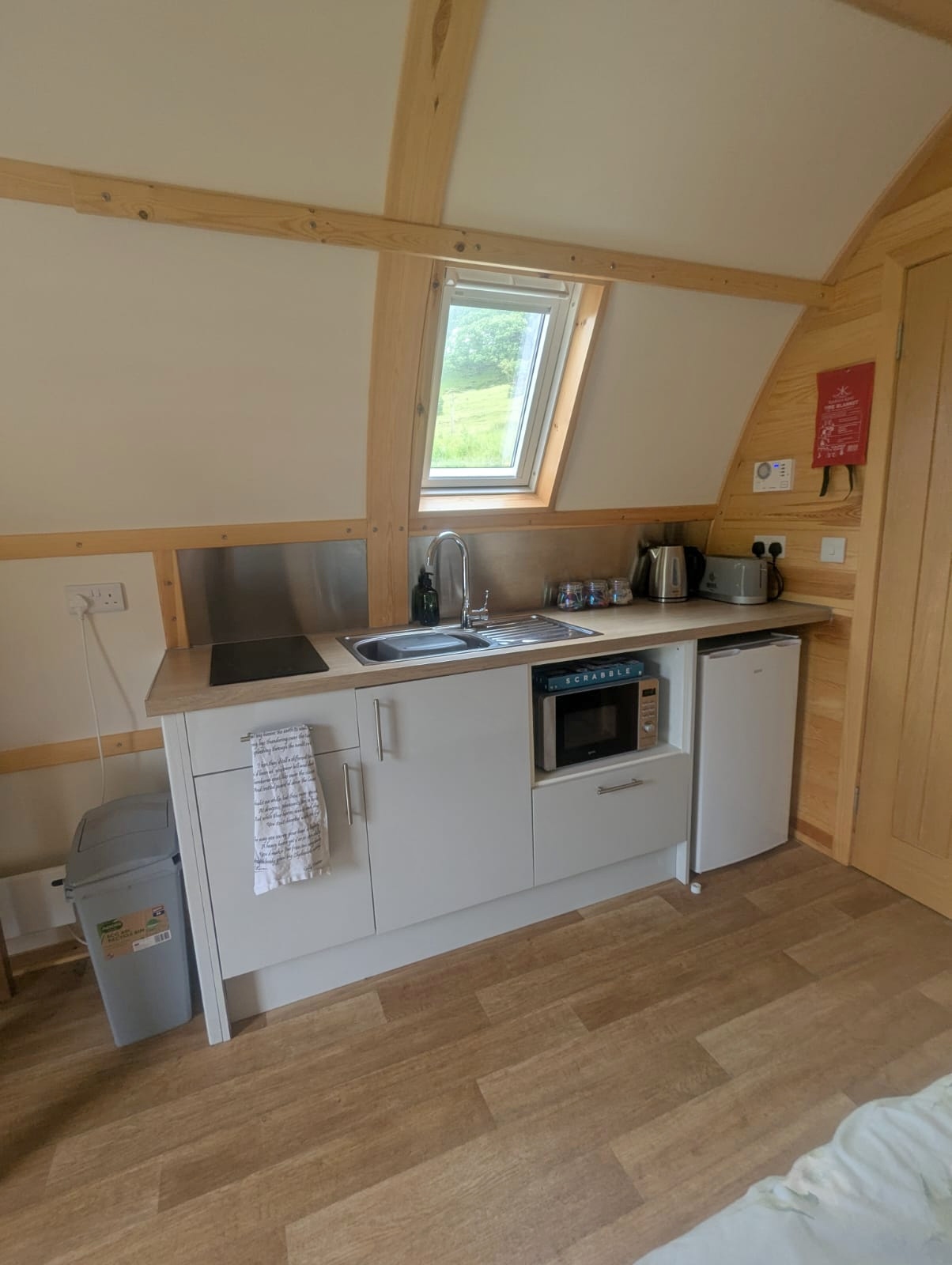Lake District glamping cabin kitchen